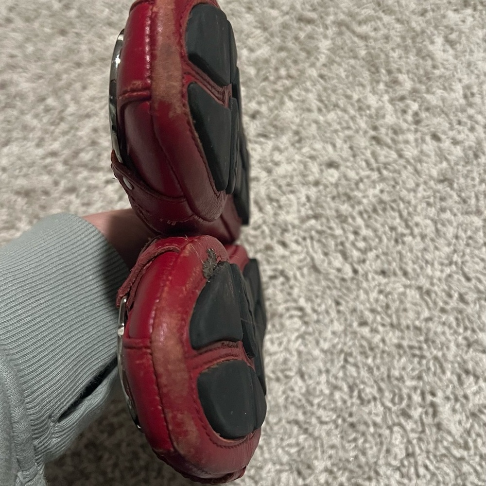 Michael Kors Red Flats with Silver Emblem - Picture 10 of 10